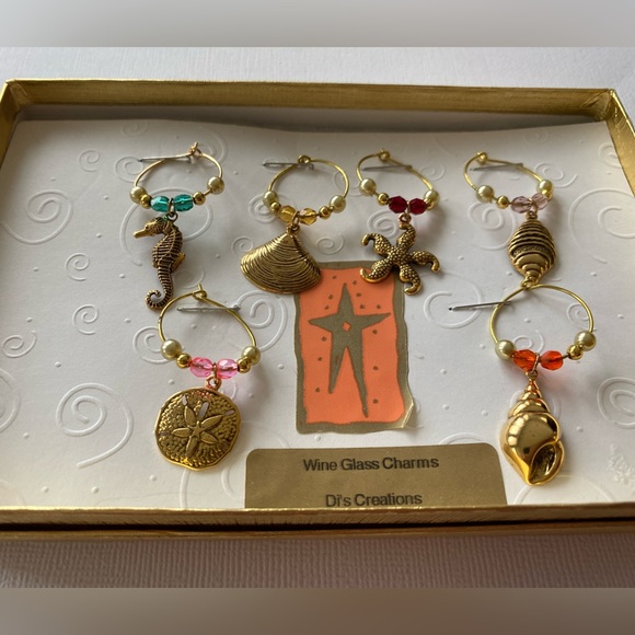 Seaside Wine Glass Charms - Picture 1 of 4
